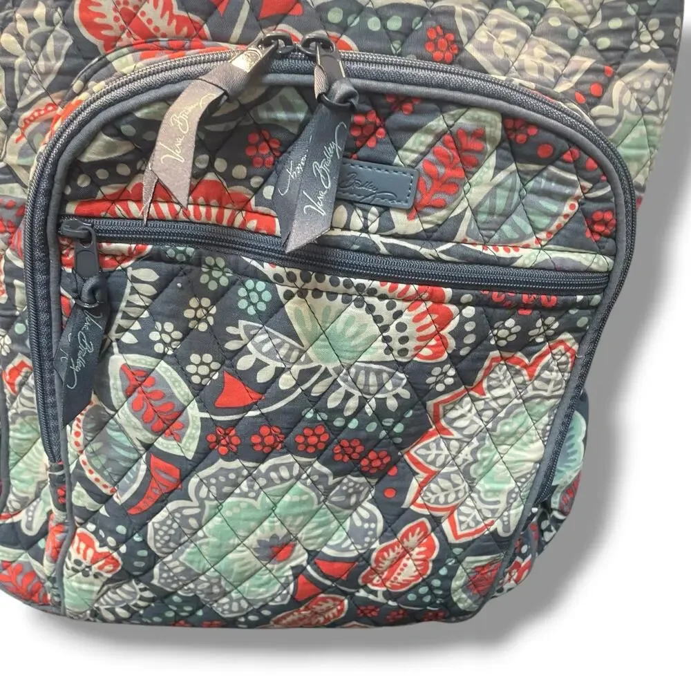 Vera Bradley Campus Backpack Nomadic Floral Quilted Travel Bag Carry On Large - Picture 3 of 16